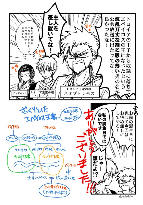 #ニャーゴ で藤村がエペイロスについて話すぞー!ってワクワクしてたら、まさかのヘレノスの名を出してくれて泣いた…。アキレウスの息子ネオプトレモスの名なら出るかもと思ったけどまさかのヘレノス…。公共でこの名を聞く事ってまず無い。多謝… 