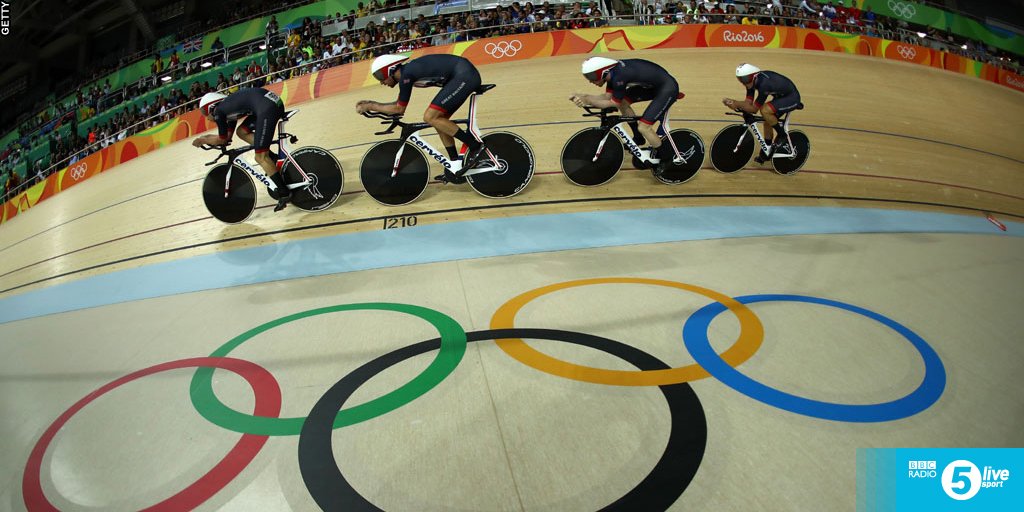 5liveSport's tweet photo. Team #GBR set a new world record in the men's team pursuit!

3:50:570

#Rio2016 #Olympics https://t.co/dM0PWACG4V