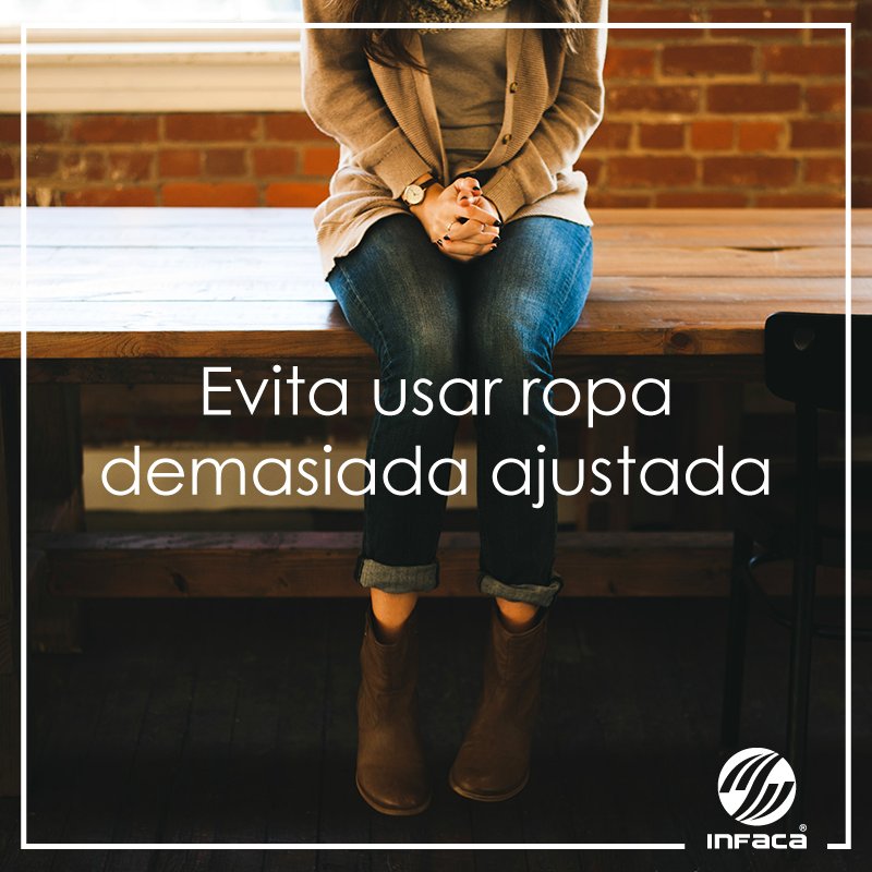 INFACARD's tweet photo. Evitar pantalones y prendas íntimas excesivamente ajustadas. Usa #Ginalin y protégete de las infecciones. https://t.co/FRXJNM4UFl