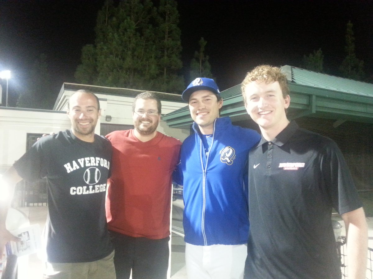 Haverford College reunion (Ballenberg, Marlowe, Bergjans and Finn) last night at the Rancho Cucamonga Quakes game.