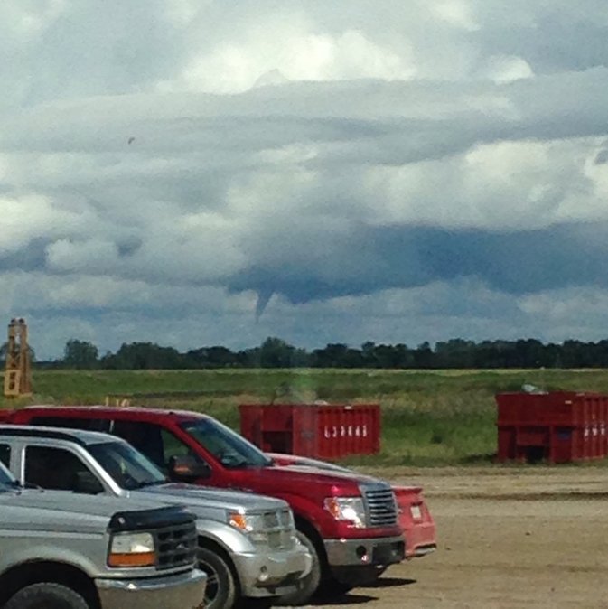 Another funnel cloud sighting in Saskatchewan, this one over Balcarres