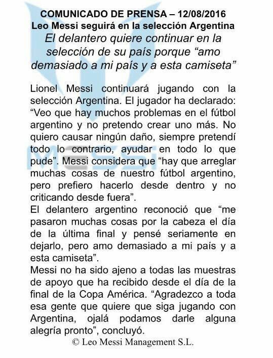 #Eliminatorias ¡Messi sigue en la Selección <a href="/Argentina/">🇦🇷 Selección Argentina ⭐⭐⭐</a>! ¡Grande, capitán!