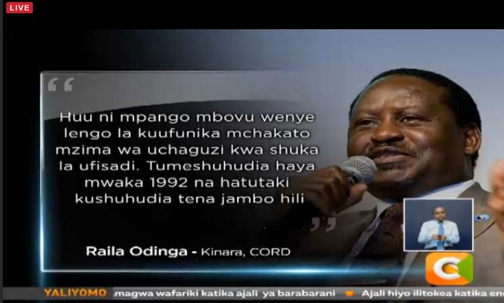 citizentvkenya's tweet photo. Raila: Hatua ya IEBC inafungia nje wasio na fedha #NipasheWikendi https://t.co/FDfk9ILTDK https://t.co/js4AcrGkre