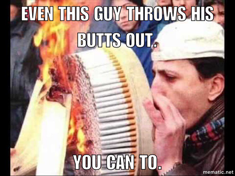 flickyoucmpgn's tweet photo. Hey, buddy. Just make sure all those find their way to an ashtray #FLICKYOU #FLICKRESPONSIBLY #environment #activism https://t.co/7bUhy7ok0t