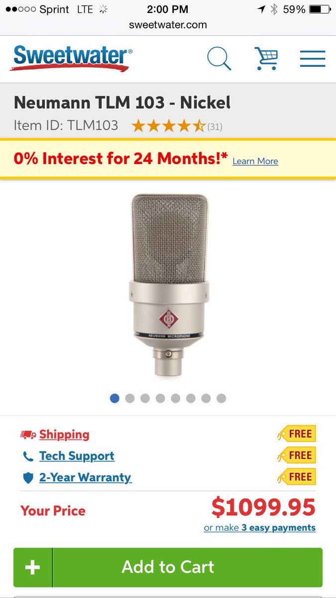 Ralphtouchedit's tweet photo. Neumann TLM103 for 500$ https://t.co/ZR0lxC8JCJ