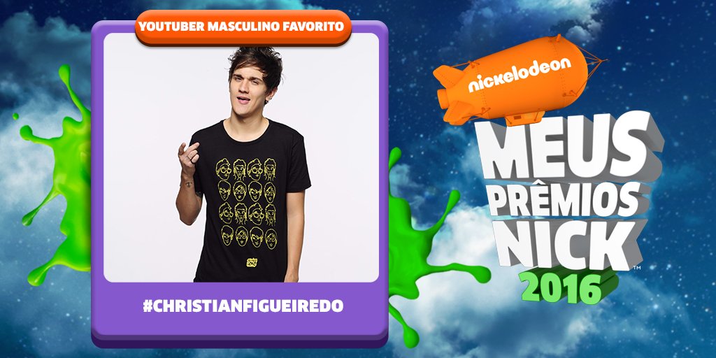 NickelodeonBR's tweet photo. Vote agora em Youtuber Favorito! Para apoiar #ChristianFigueiredo no #MPN basta dar RT neste tweet! @Christian_fig https://t.co/31Uxtn7iYs