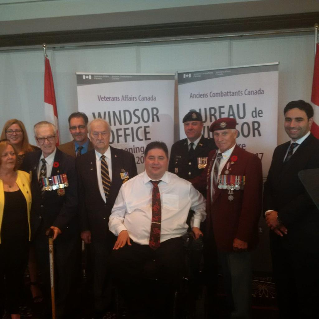 pfragiskatos's tweet photo. Pleased to be invited by Min. @kenthehr to engage w/ Veterans today in Windsor. Excellent dialogue on key issues. https://t.co/ErNXkWoAVy