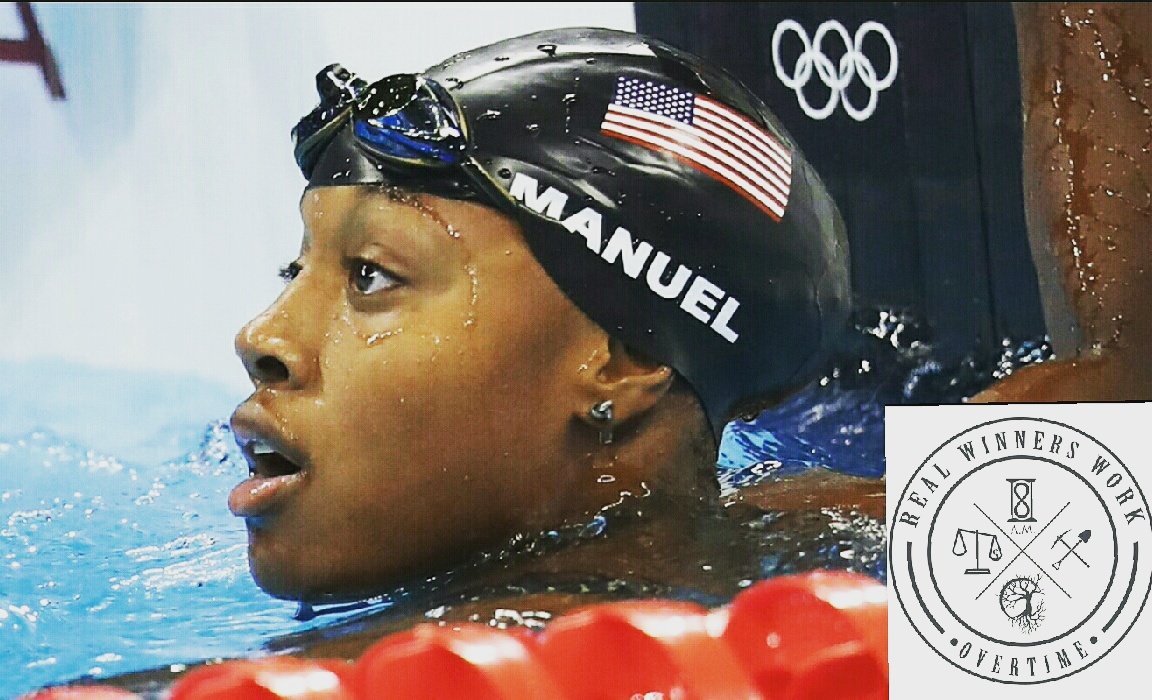 Explore8am's tweet photo. 1st swim gold metal by African American women. #simonemanuel #Rio2016  #realwinnersworkovertime #RWWO #explore8am https://t.co/gKBUJ2biEf