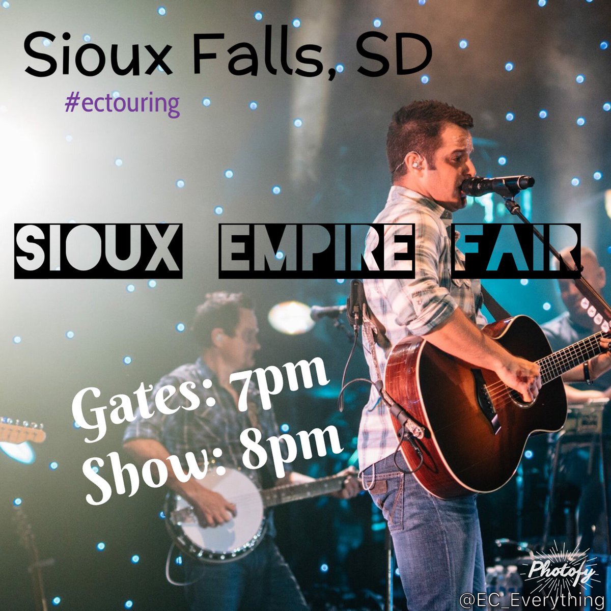 EC_Everything's tweet photo. Sioux Falls, SD tonight!! #ectouring (📸: original pic from Easton's FB page. Edit done by me) -K https://t.co/xS5cehJDCw