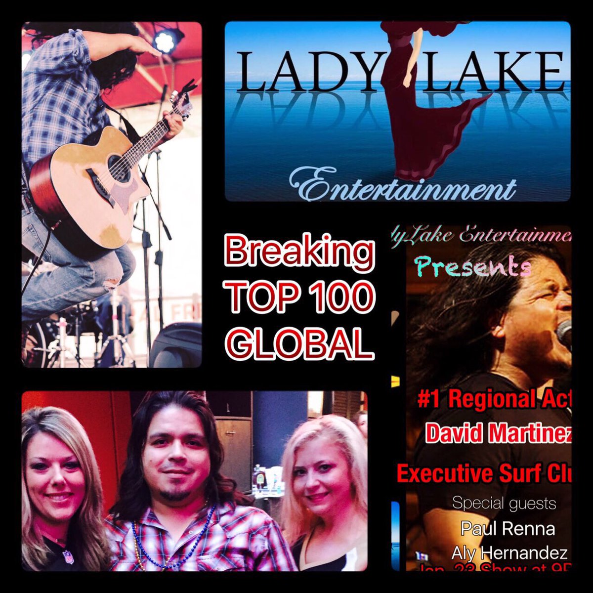 LadyLakeMusic's tweet photo. 💯🔝🎵✅ #FF 
#MUSIC #NEWS 
#LadyLake artist 
🌟 @davidmartinezmu 
Hits Global Top 100!! 
https://t.co/x78mYvE78V https://t.co/bOcThgyyWI