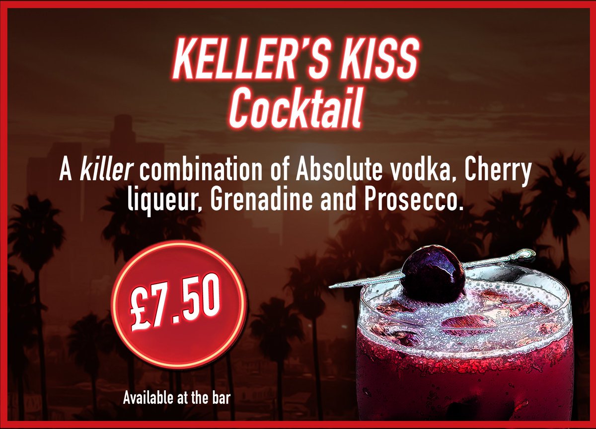 Coming down to the club this weekend? why not grab a delicious Keller's Kiss cocktail from the bar #PartyTime