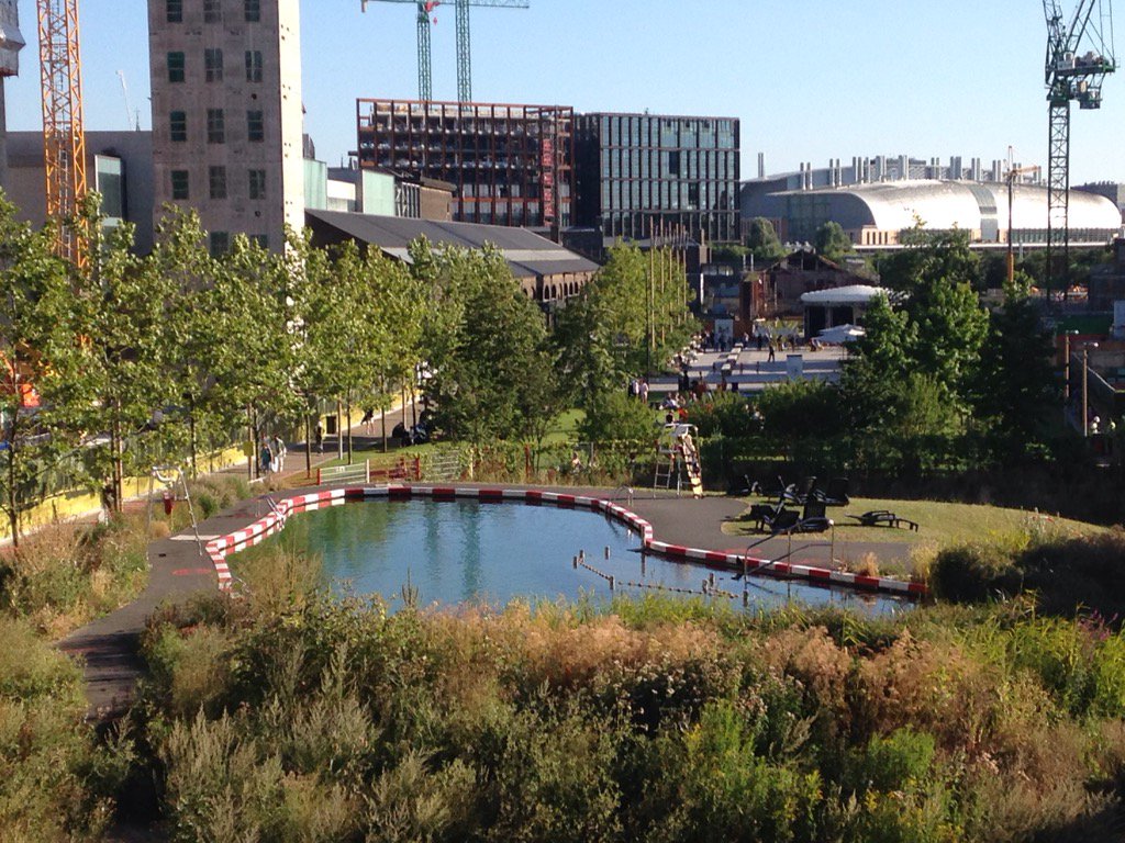 ollywainwright's tweet photo. Olympic park missed a trick by not building swimming ponds. Kings Cross pool tiny, gated and always booked up https://t.co/pfFHDoQvSc
