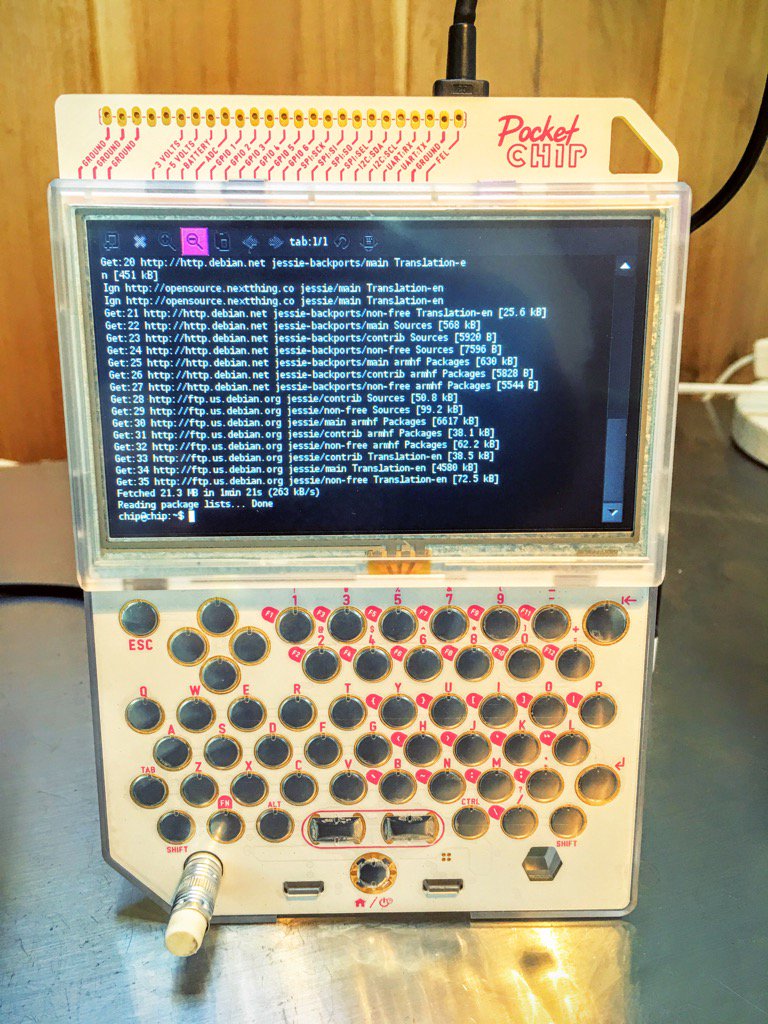 Clotted's tweet photo. Arrived today! Happy days 🤓 Thankyou @nextthingco #PocketCHIP https://t.co/JYNaX1pC18
