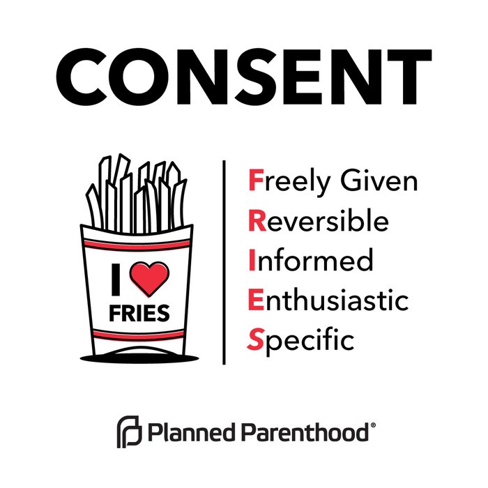 PPact's tweet image. What does consent look like? Fries. ppact.io/2aOJnRp @TheCutenessShow