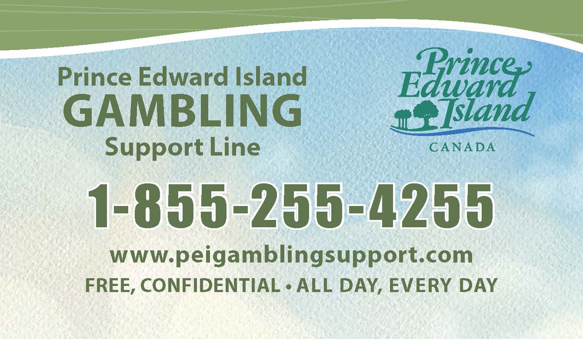 InfoPEI's tweet photo. Treatment options for problem gambling &amp; 24/7 confidential support with PEI Gambling support https://t.co/d12vHIiyci https://t.co/kyzJqAJr71