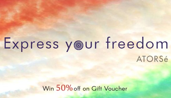 ATORSe_IN's tweet photo. Express your joy of freedom &amp; win 50% discount on shopping.
For T&amp;C click on link: https://t.co/dqETLFLohp #Atorse https://t.co/rjvDM3BObo