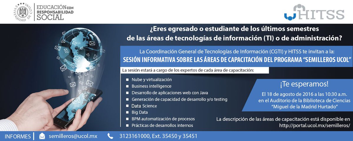 Sesión informativa este 18 de agosto. Biblioteca de ciencias. 10:30am.
