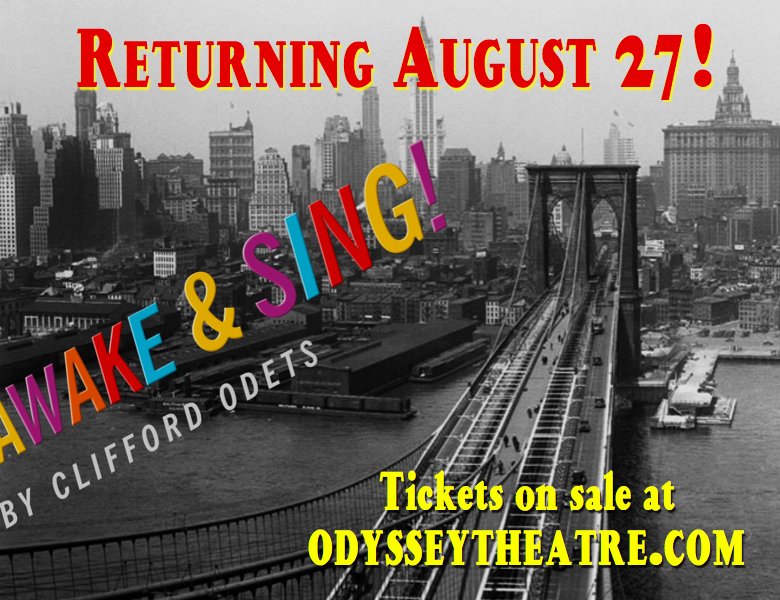 Only two weeks til #AwakeSing returns! Preview 8/26 with <a href="/GoodGreekGrub/">Good Greek Grub</a> in the parking lot before the show! #LAThtr