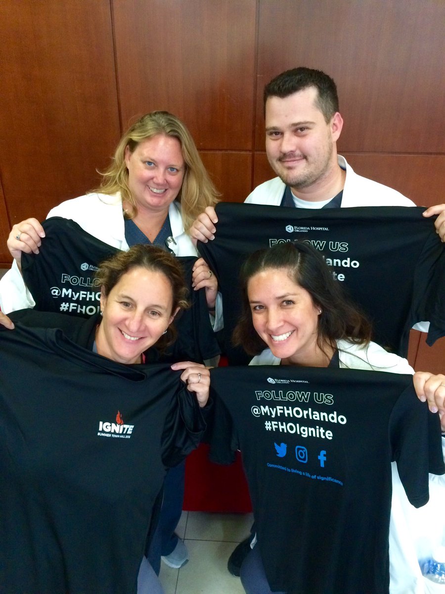 AdventHealthCFL's tweet photo. Employees who attended 1st #FreebieFriday proudly display town hall shirts. More goodies coming soon!#FHOignite https://t.co/9Fv6pWHIJE