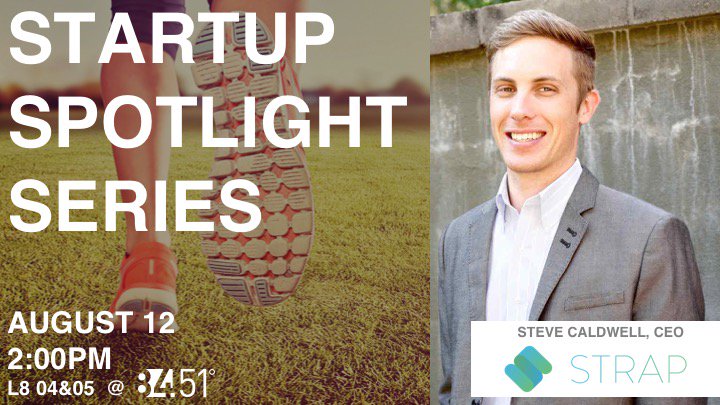 pumped to have <a href="/stevecaldwell/">steve caldwell 🎉</a> share his story &amp; company <a href="/getstrap/">Strap</a> at this month's Startup Spotlight event <a href="/8451group/">84.51˚</a>