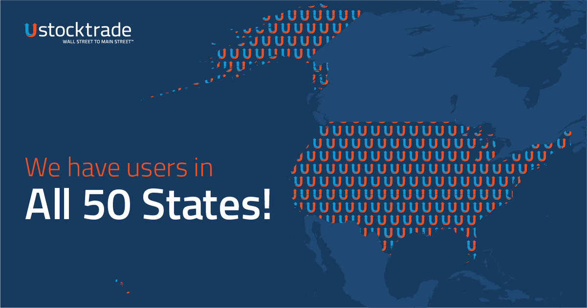 Ustocktrade's tweet photo. We have users in all 50 states! Thanks #Ustocker, only possible because of all of U! #Wallst2Mainst https://t.co/yWrvi9dh1M