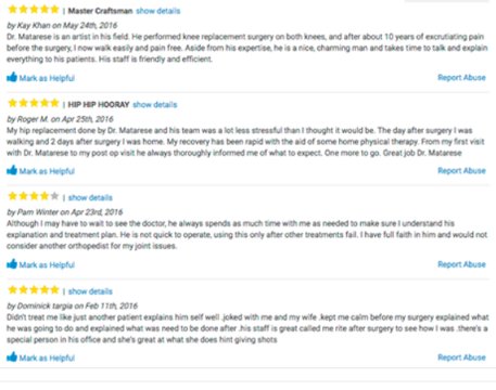 HighMountainNJ's tweet photo. Check out some of the recent stellar patient reviews for our very own Dr. Matarese! #OrthopedicSpecialist #NJ https://t.co/CSl6jbhagy