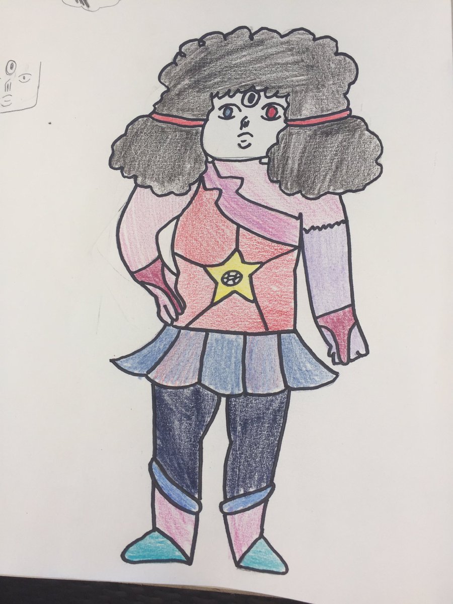 juroberts5's tweet photo. My 13 yr old did some #fusionfanart @cartoonnetwork #stevenuniverse here's a fusion of Steven universe and garnet!! https://t.co/VoLeV6pViO