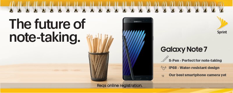 chrisanalista's tweet photo. Take quick notes and have it on your display to remind you! #Sprint4Samsung #SamsungGalaxyNote7 #SamsungSPen https://t.co/1wT08Rt5kh