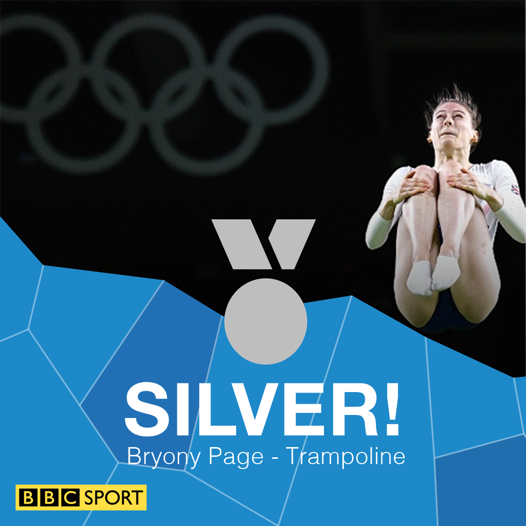 BBCSport's tweet photo. Simply stunning!

GB's Bryony Page wins silver in the women's trampoline final.

https://t.co/z7XHkMcewF #Rio2016 https://t.co/6LHWB6q8fu
