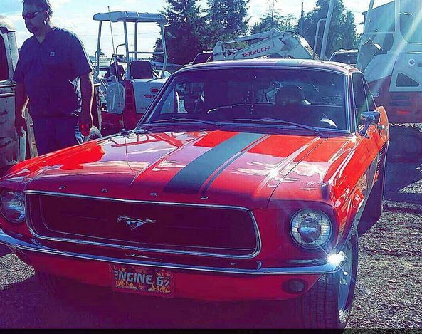 ExchangeSpokane's tweet photo. Our #AdQueen Jan showed off her '67 Ford Mustang at the @SpokaneHBA car show & vendor showcase last night! https://t.co/kaR6JYBIgO