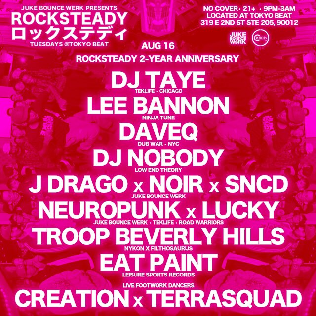 neuropunkdj's tweet photo. This is happening #viberocksteady #jukebouncewerk #teklife #ninjatune #dubwarnyc #lowendtheory #creationglobal https://t.co/dYSs58wq4n