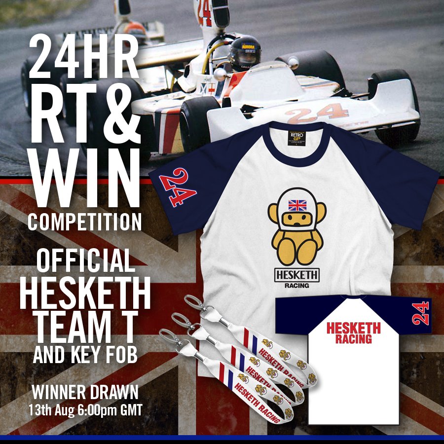 RetroGP_Store's tweet image. COMPETITION TIME Win one of our world famous Official #HeskethRacing Team Shirts &amp;amp; handy Key Fob - RT to enter