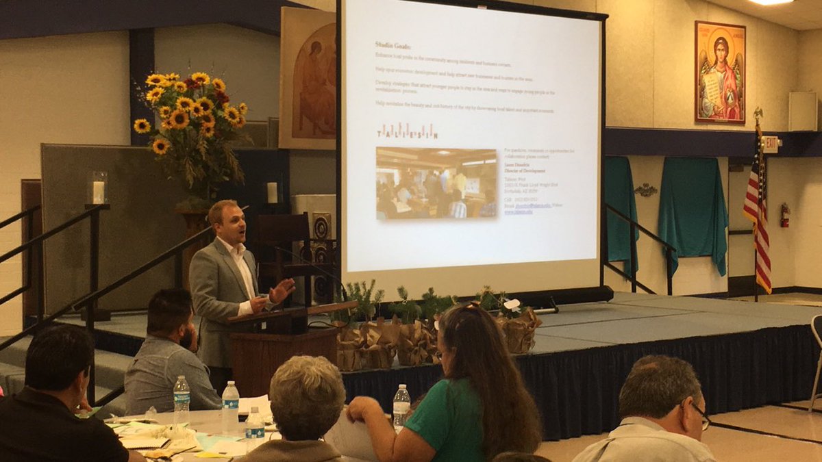 seppala_bryan's tweet photo. Jason Donofrio @WrightTaliesin speaking on behalf of the Globe-Miami Studio Project #AzRural @LocalFirstAZ https://t.co/vdYmhyEaCQ