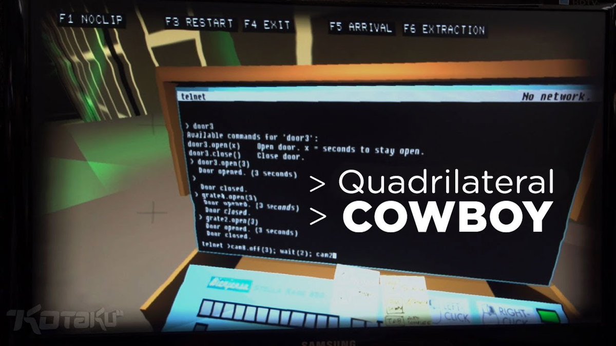 seriouslyclara's tweet photo. #ClarasLive in an hour or so to wrap up Indie Heist Week with Quadrilateral Cowboy by @BlendoGames! #indiedev https://t.co/pOOm5fAzGl