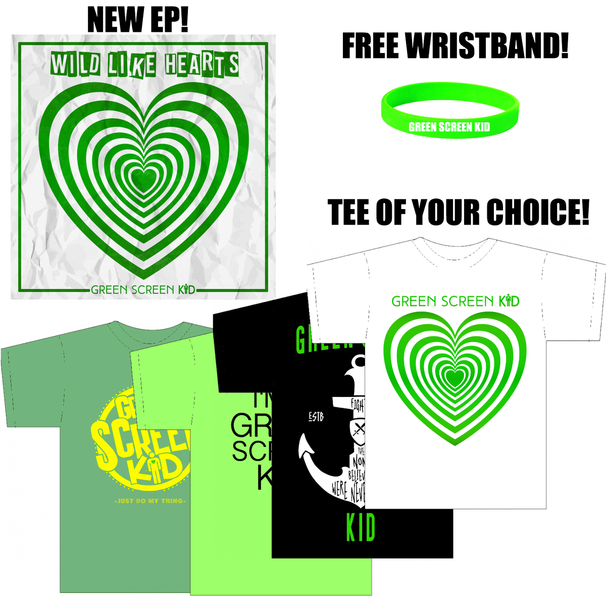 GSKband's tweet photo. NEW DEAL! Order the #WildLikeHearts bundle and get a FREE copy of our debut EP #ChromaKey 😉💚
https://t.co/nsQJ6pKcGG https://t.co/cNqeI0Cusj