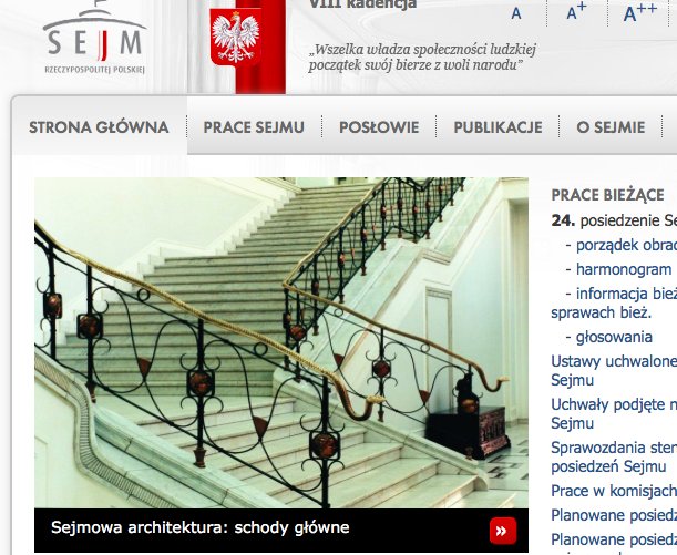"Schody główne" - kluczowa sprawa na stronie Sejmu RP w dzień po wyroku TK :)