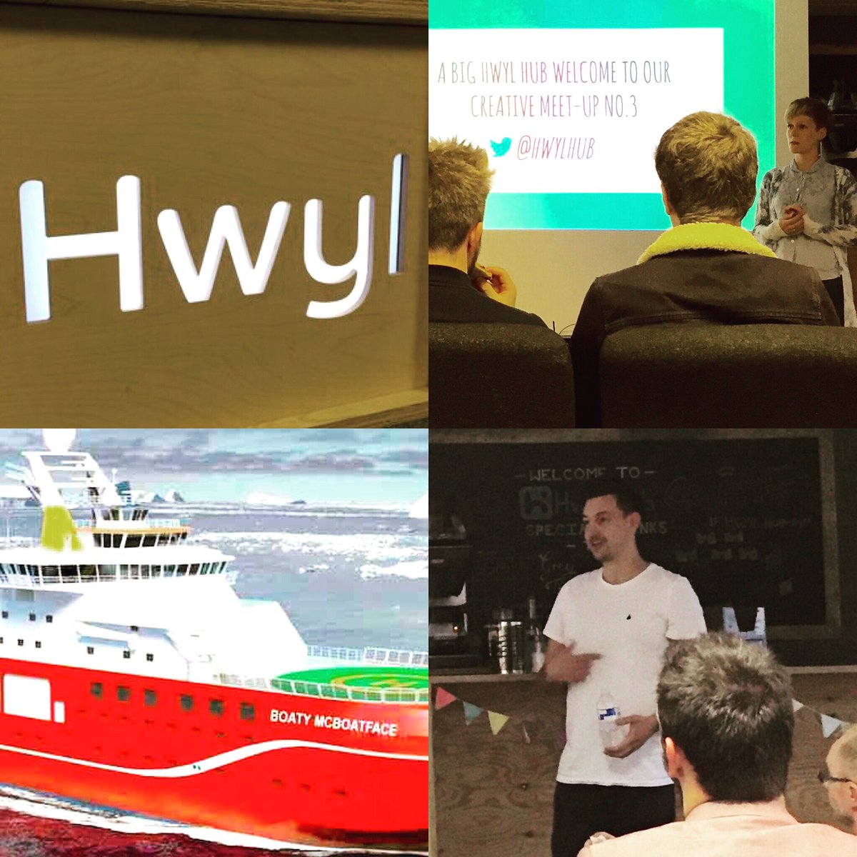 gramatter's tweet photo. Another great night at @hwylhub meet-up with the highlight being the @DanMSargent talk about #BoatyMcBoatface https://t.co/LrJPG8DyeU