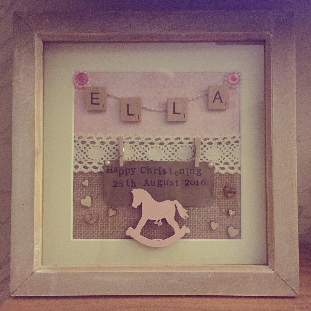 SweetDelightsW's tweet image. #sweetdelightswindsor #keepsakeframe #christeningday #present #handmade