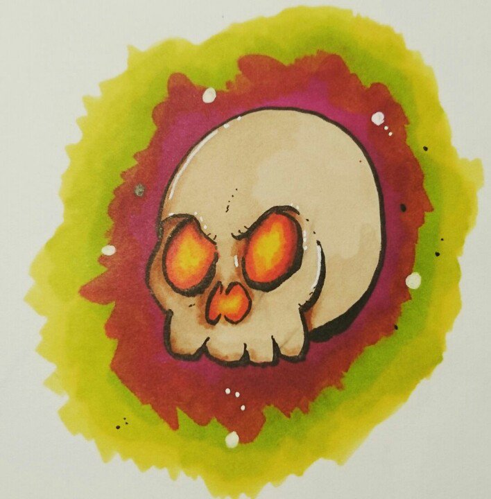 RookieToon's tweet photo. My first sketch ever using color markers. #winsorandnewton #promarkers #sketch #drawing #skull #lousybackground https://t.co/KKIvGLKL8i