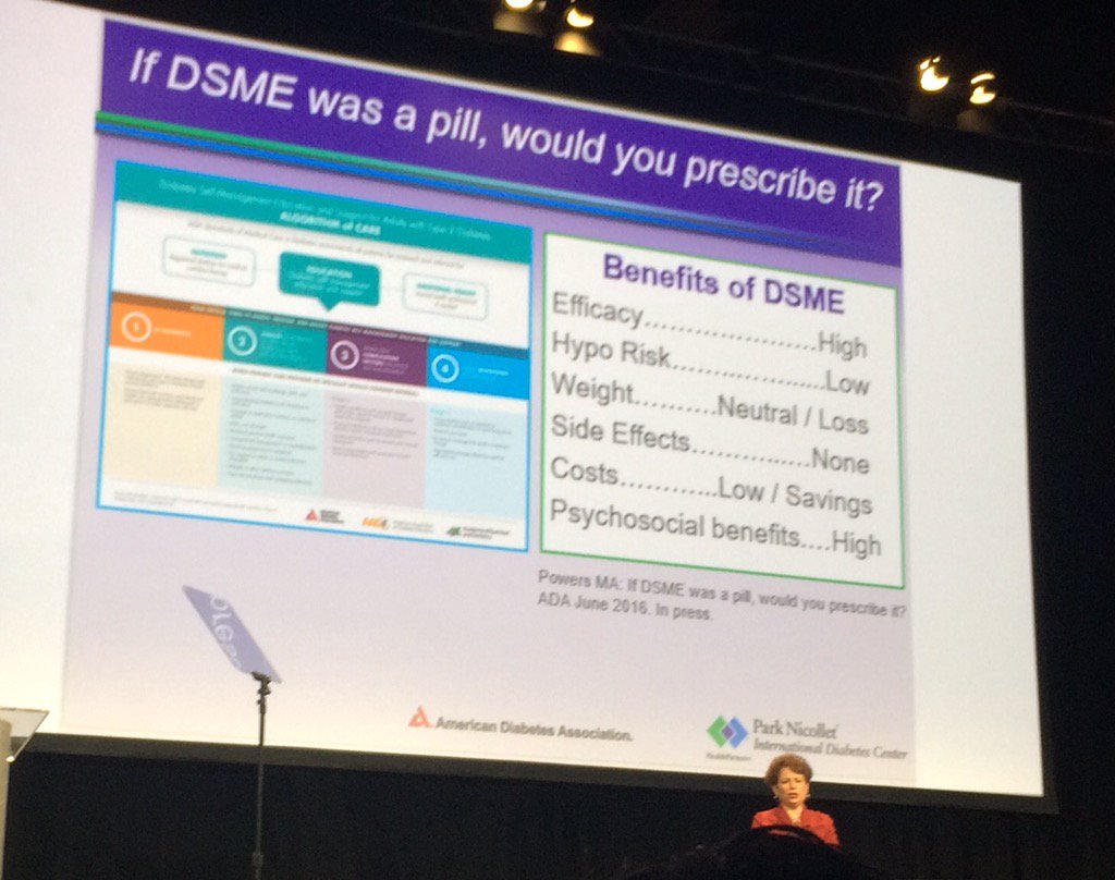 SandraPieschel's tweet photo. #AADE2016 AADE President Hope Warshaw shares, "If Diabetes Education was a pill, would you prescribe it?" https://t.co/UG1PS9MjqF