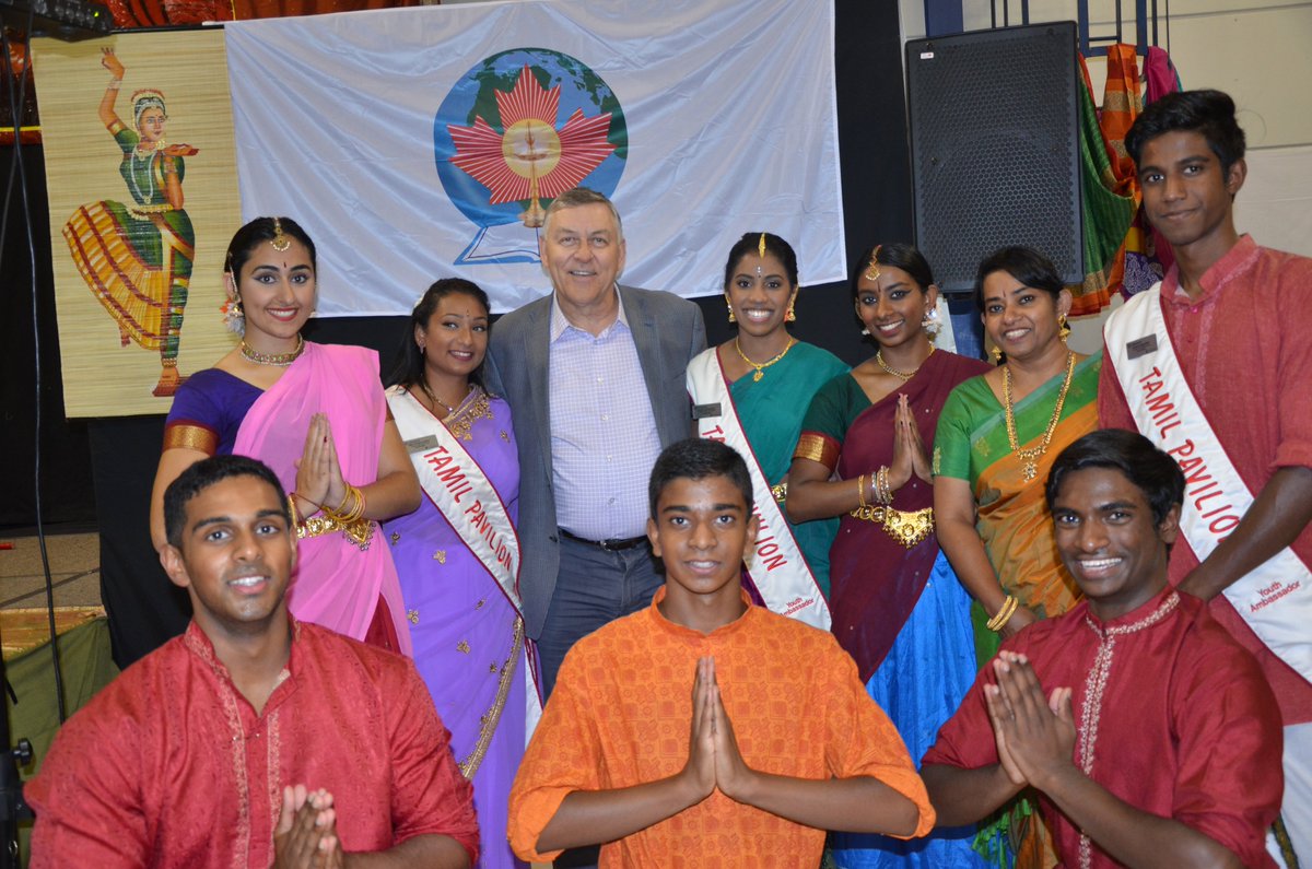 JimJimmaloway's tweet photo. The Tamil Pavilion performers, Dillani, Melanie, Charan, Ryan,Vaelan, Vithuran, Luxman, Saaru &amp; Deepa #folklorama47 https://t.co/Bt8a9cCQAK