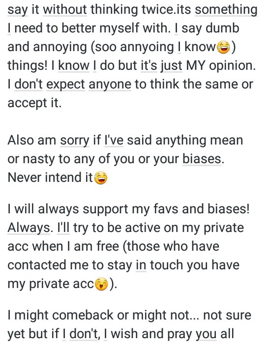 To_Mi_Na's tweet photo. Bye everyone! Stay positive &amp; happy! Its been nice having twitter,getting to know you all and kpop! Untill whenever💕 https://t.co/BoKwnKF1fw