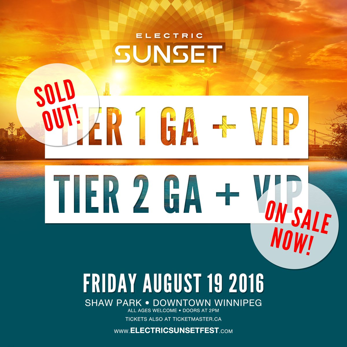 electricsunset_'s tweet photo. Tier 1 GA &amp; VIP Tickets are officially SOLD OUT! Don’t miss out on #ElectricSunset2016: https://t.co/K4Cw5pOjB9 https://t.co/tnWXKY4Llv