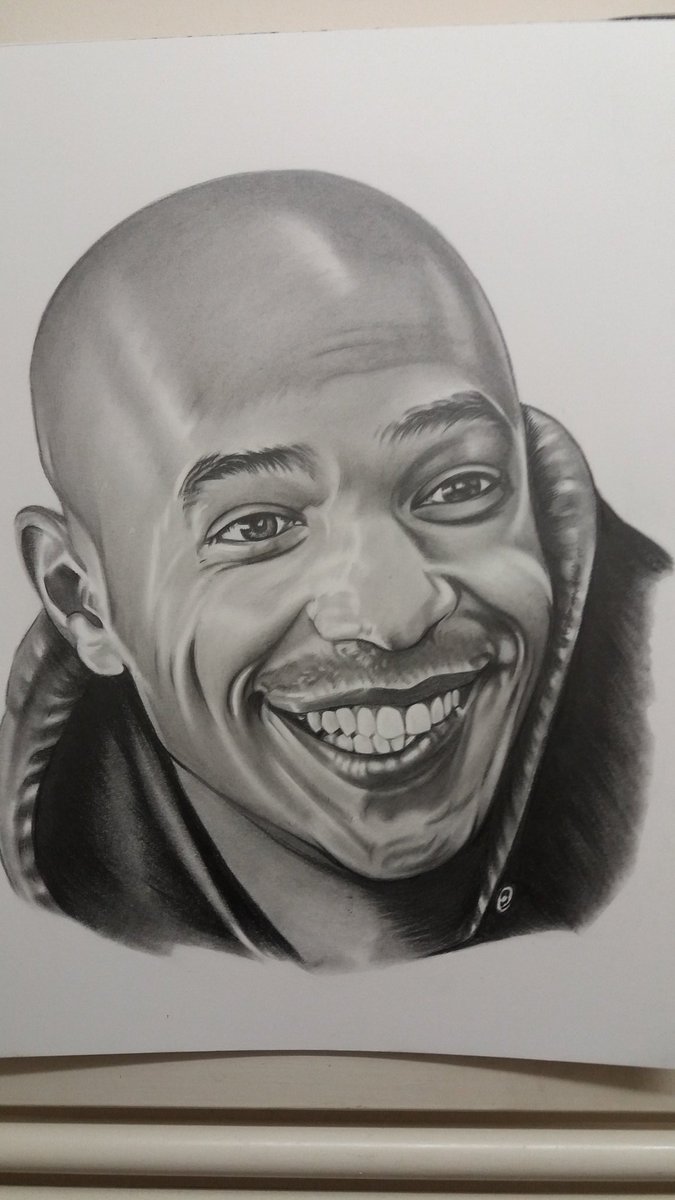 My portrait of Thierry Henry will be auctioned for thebenkinsellatrust at the Gunners Pub 14th August.