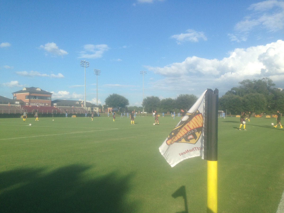 ReddenWUSoccer's tweet photo. @WinthropSoccer going through warmups #WUvUNC #Exhibition #EagleField https://t.co/wdADySfqZS