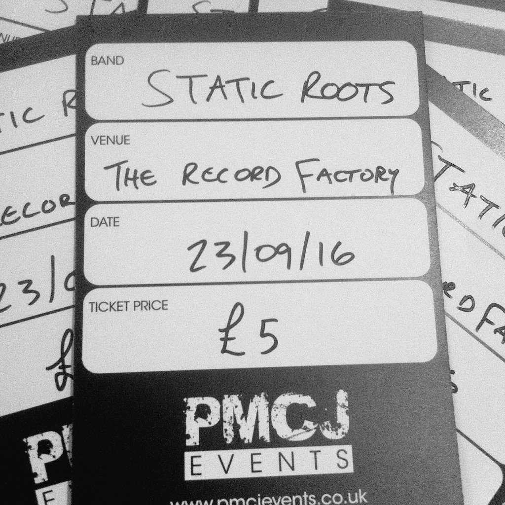 staticroots's tweet photo. Tickets are in for our next gig! You can pick them up from the band, so get in touch if you want one! https://t.co/8j2McB5ZTM