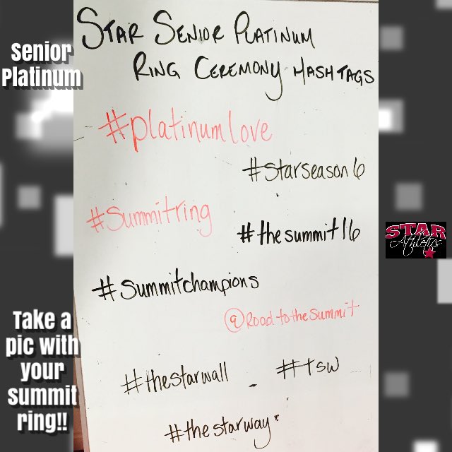 STAR_TeamStar's tweet photo. Use the Summit Ring Ceremony hashtags! #platinumlove #starseasonsix #summitring #thesummit16 #summitchampions https://t.co/04O3oQZIYx