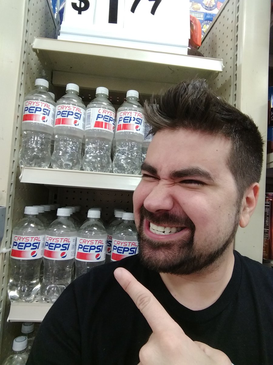 AngryJoeShow's tweet photo. OMG!! Yes!! Haha, classic! Looks like #CrystalPepsi is back!! #90s https://t.co/c3FxiVLzG1