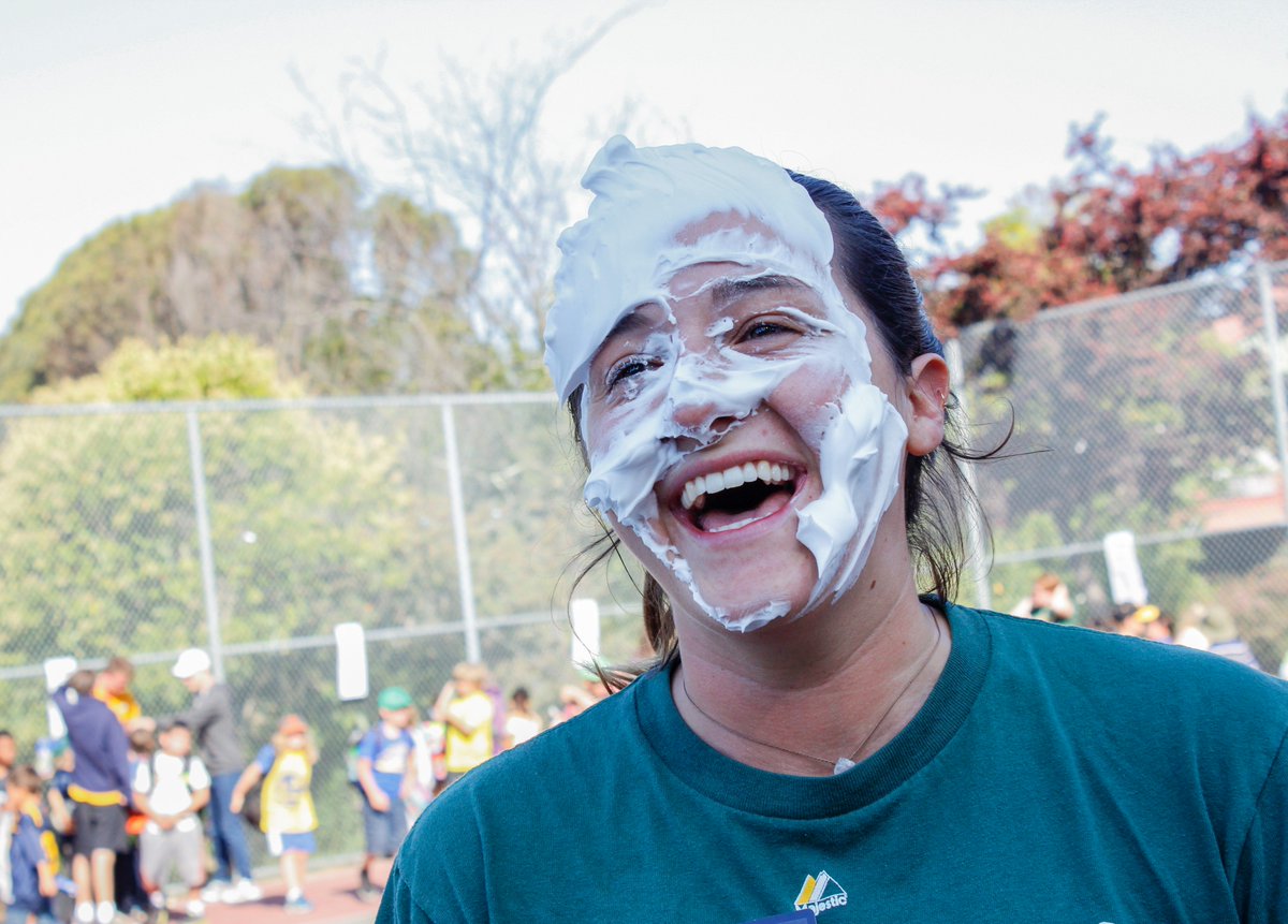BlueCamp's tweet photo. Staffer smile of the day! with a side of shaving cream! https://t.co/kkLRyQ6rDY
