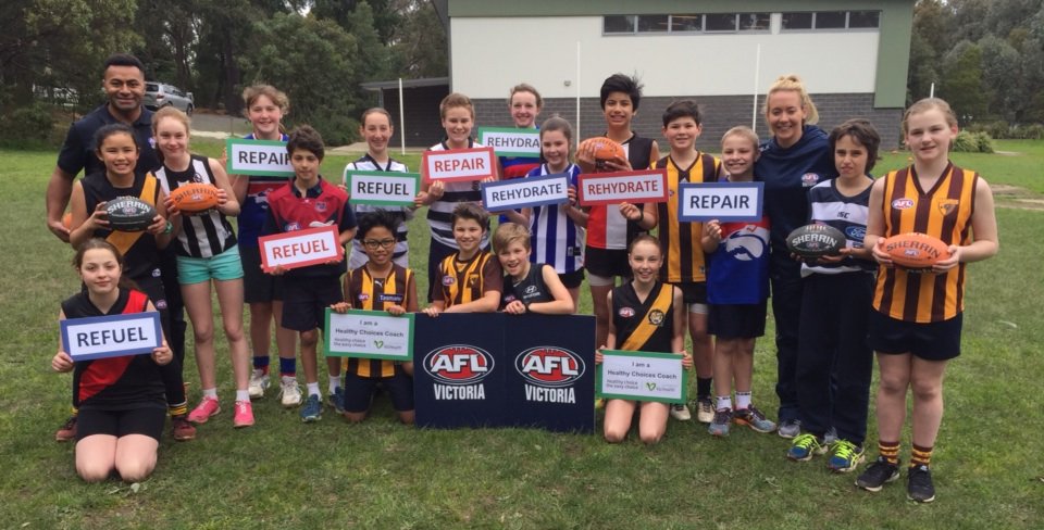 Filming <a href="/VicHealth/">VicHealth</a> "I am a Healthy Choices Coach" videos - Refuel Repair Rehydrate with @DROD_15 <a href="/Larnell13/">Lauren Arnell</a> <a href="/aflvic/">AFL Victoria</a>